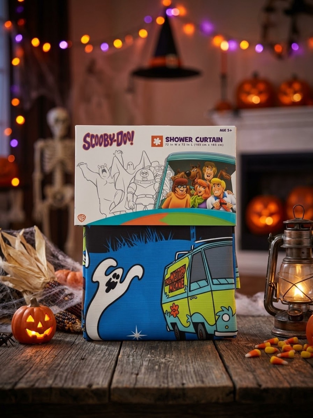 Scooby-Doo Blue Ghost & Mystery Machine Costume Shower Curtain Accessory